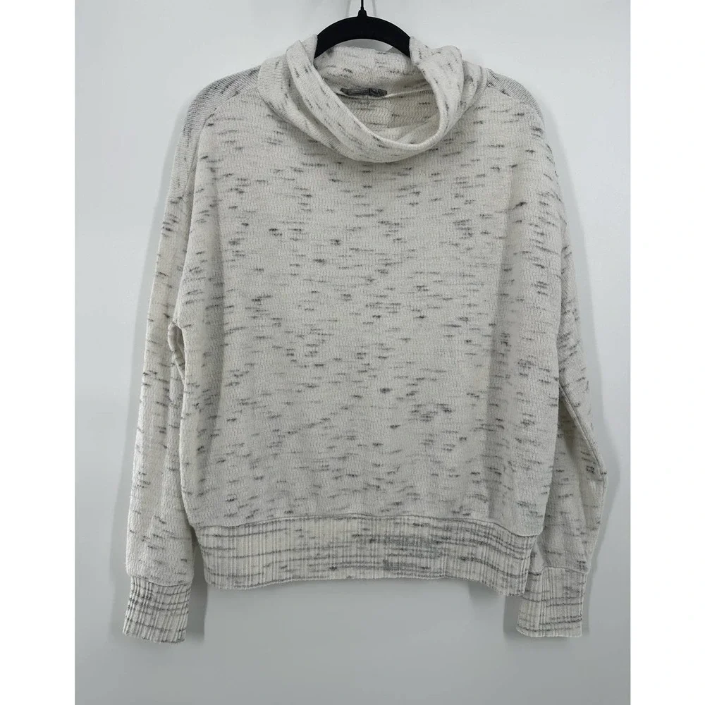 Anthropologie Darcy Cowl Neck Pullover Size XS heathered white/gray